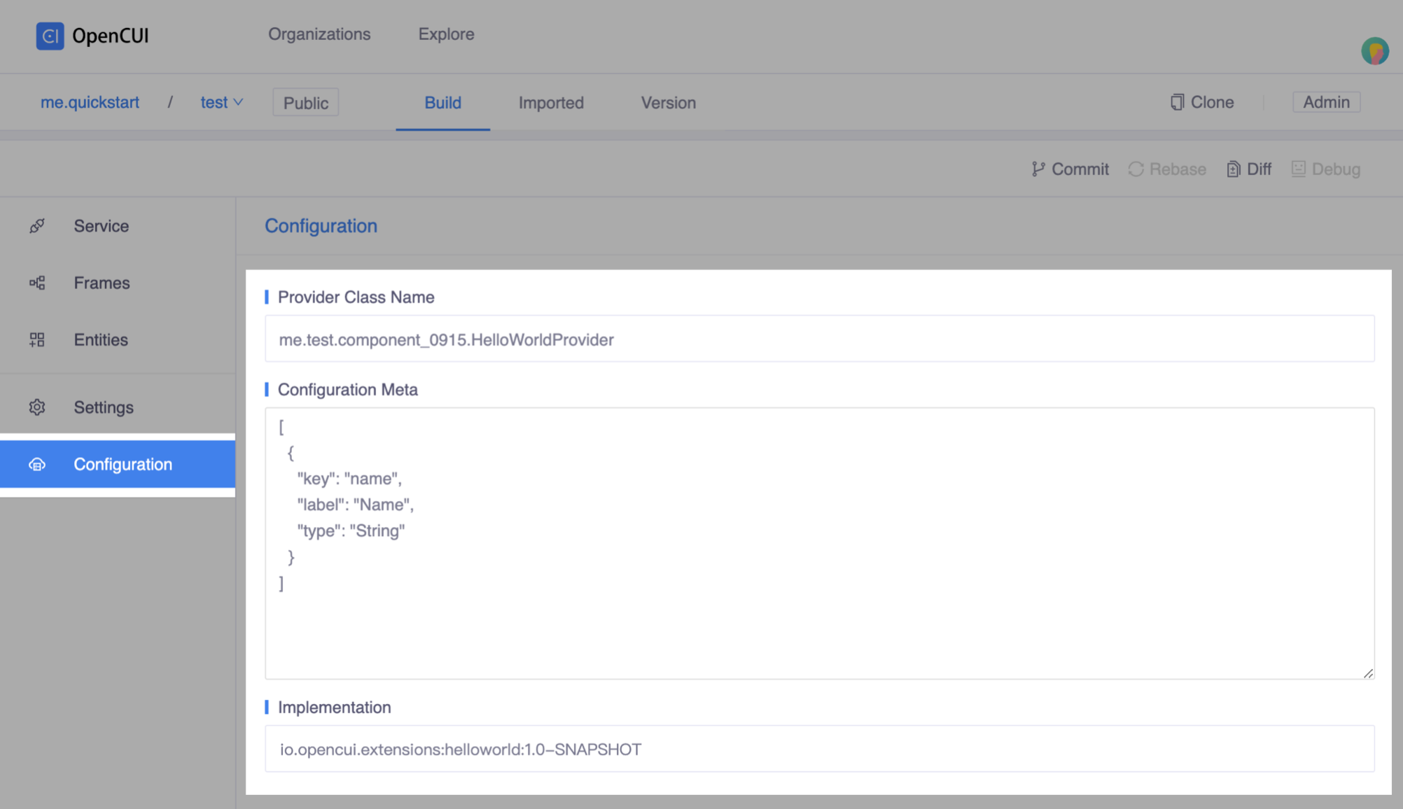 configuration setup